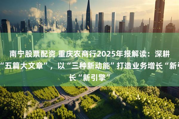 南宁股票配资 重庆农商行2025年报解读：深耕金融“五篇大文章”，以“三种新动能”打造业务增长“新引擎”