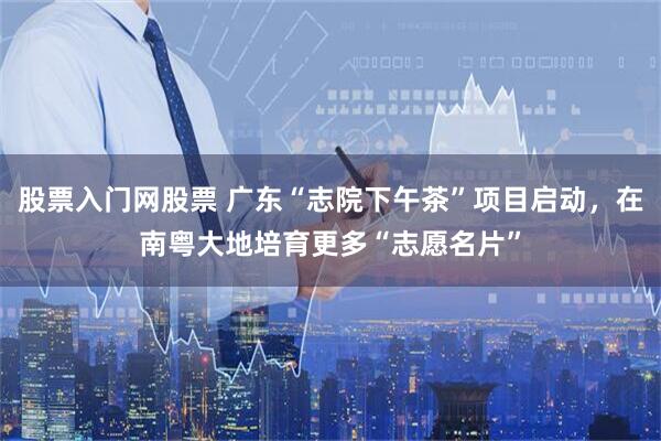 股票入门网股票 广东“志院下午茶”项目启动，在南粤大地培育更多“志愿名片”